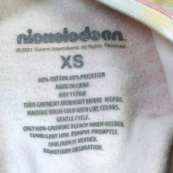 Nickelodeon Rugrats Womens XS Sweatshirt Tie Dye Oversized‎ Cartoon Pastel Retro - Picture 9 of 9